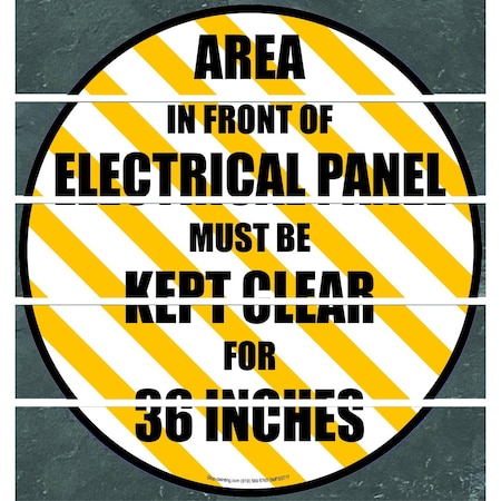 Superior Mark Floor Sign, Superior Mark, Area in Front of Electrical Panel Must be Kept Clear, 17.5in SMFS0717